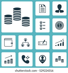 Set Of 12 Human Resources Icons. Can Be Used For Web, Mobile, UI And Infographic Design. Includes Elements Such As Bank Payment, Wallet, Job Applicants And More.