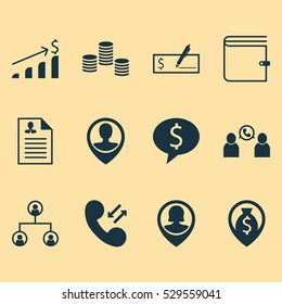 Set Of 12 Human Resources Icons. Can Be Used For Web, Mobile, UI And Infographic Design. Includes Elements Such As Successful Investment, Curriculum Vitae, Bank Payment And More.