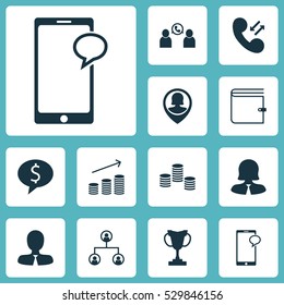 Set Of 12 Human Resources Icons. Can Be Used For Web, Mobile, UI And Infographic Design. Includes Elements Such As Pin Employee, Phone Conference, Cellular Data And More.