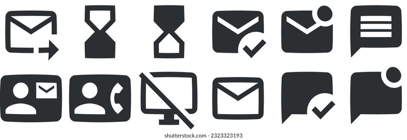 Set of 12 icons Editor. Vector illustration of thin line icons. Simple Set. for mobile and web. Thin filled icons pack. UI and UX