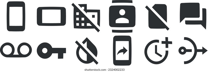 Set of 12 icons Editor. A set vector icons. Outline isolated signs. Linear symbols set. Thin filled icons pack. Vector illustration