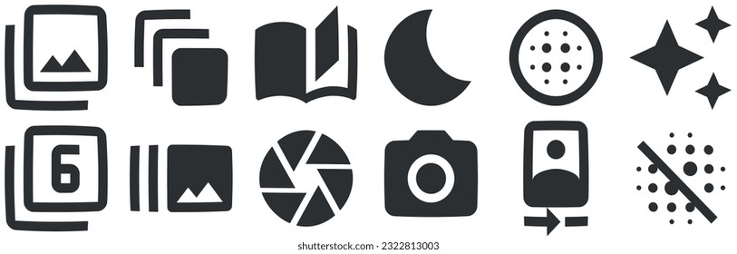 Set of 12 icons Hardware. Line icons collection. modern trend in the style. Linear icons set. Thin filled icons pack. Vector illustration