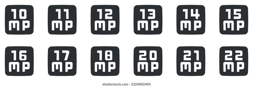Set of 12 icons Hardware. Line icons collection. Simple Set. Linear icons set. Thin filled icons pack. UI and UX