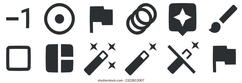 Set of 12 icons Hardware. Vector illustration of thin line icons. modern trend in the style. for mobile and web. Big UI icon set. Vector illustration