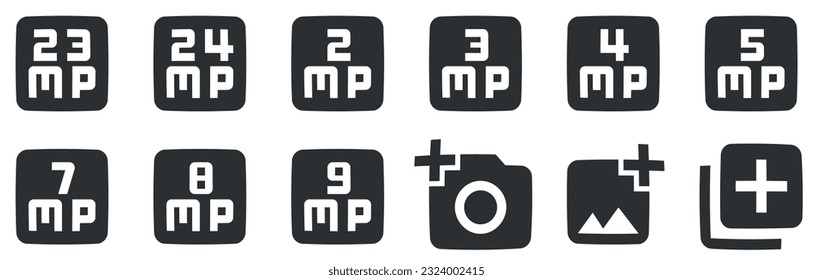 Set of 12 icons Hardware. A set vector icons. Set Quality icon. Linear icons set. Thin filled icons pack. UI and UX