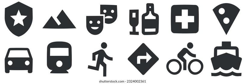Set of 12 icons Image. Line icons collection. Set Quality icon. Linear symbols set. Big UI icon set in a flat design. UI and UX