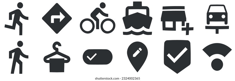 Set of 12 icons Image. Vector collection thin line Web icon. Set Quality icon. Linear symbols set. Big UI icon set in a flat design. Vector illustration