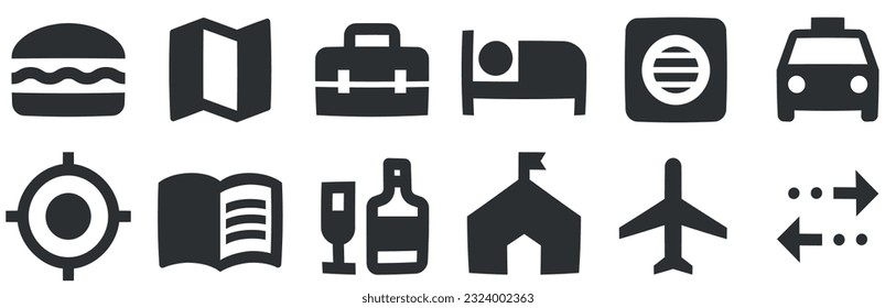 Set of 12 icons Maps. Line icons collection. Set Quality icon. Linear symbols set. Big UI icon set in a flat design. UI and UX