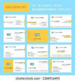 Set of 12 ID card Creative Busienss Card Template. Editable Creative logo and Visiting card background