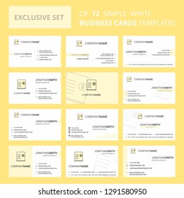 Set of 12 Invoice Creative Busienss Card Template. Editable Creative logo and Visiting card background