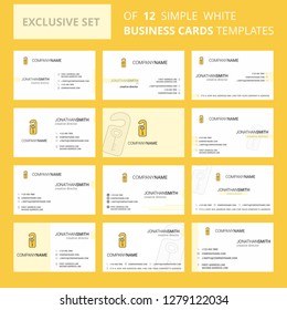 Set of 12 Key tag Creative Busienss Card Template. Editable Creative logo and Visiting card background
