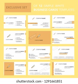 Set of 12 Knife Creative Busienss Card Template. Editable Creative logo and Visiting card background