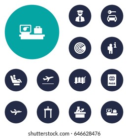 Set Of 12 Land Icons Set.Collection Of Vip, Data, Carriage And Other Elements.