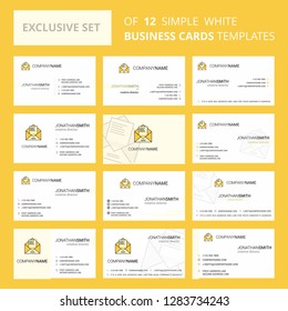 Set of 12 Letter  Creative Busienss Card Template. Editable Creative logo and Visiting card background