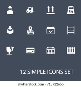 Set Of 12 Logistic Icons Set.Collection Of Tracking, On Schedule, Payment And Other Elements.