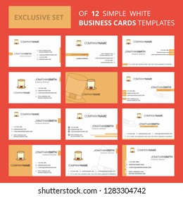 Set of 12 Magician hat  Creative Busienss Card Template. Editable Creative logo and Visiting card background