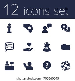 Set Of 12 Maintenance Icons Set.Collection Of Reception, Speaker, Safe Ring And Other Elements.