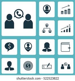 Set Of 12 Management Icons. Can Be Used For Web, Mobile, UI And Infographic Design. Includes Elements Such As Pin, Discussion, Male And More.
