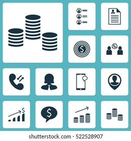 Set Of 12 Management Icons. Can Be Used For Web, Mobile, UI And Infographic Design. Includes Elements Such As Employee, Resume, Pin And More.