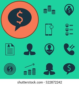 Set Of 12 Management Icons. Can Be Used For Web, Mobile, UI And Infographic Design. Includes Elements Such As Call, Application, Opinion And More.