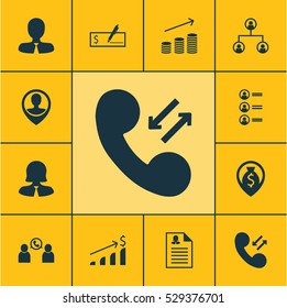 Set Of 12 Management Icons. Can Be Used For Web, Mobile, UI And Infographic Design. Includes Elements Such As Successful Investment, Job Applicants, Employee Location And More.