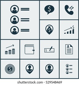 Set Of 12 Management Icons. Can Be Used For Web, Mobile, UI And Infographic Design. Includes Elements Such As Job Applicants, Pin Employee, Successful Investment And More.