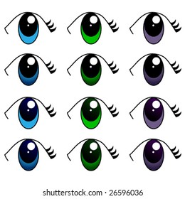 Set Anime Style Eyes Isolated On Stock Vector (Royalty Free) 348652649