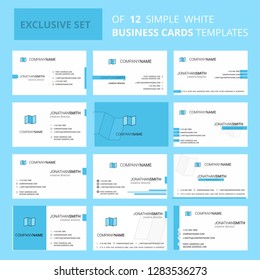 Set of 12 Map Creative Busienss Card Template. Editable Creative logo and Visiting card background