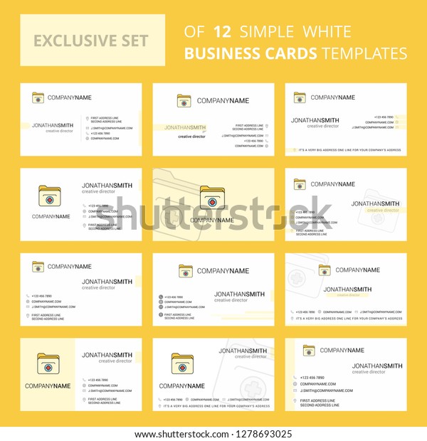 Set of 12\
Medical folder  Creative Busienss Card Template. Editable Creative\
logo and Visiting card\
background