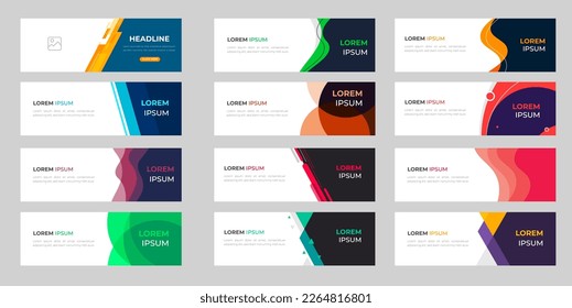 set of 12 Mega collection Vector abstract design banner web template. Set of Design Banner Web Template. Vector design Banner background. vector illustration.