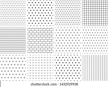 Set of 12 minimalist seamless patterns