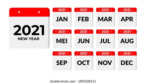 set of 12 months in 2021
