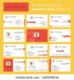 Set of 12 Ok  Creative Busienss Card Template. Editable Creative logo and Visiting card background