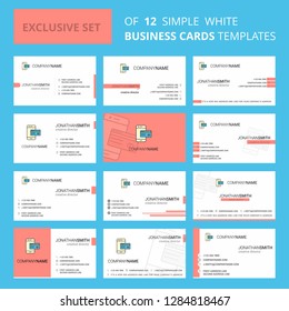 Set of 12 Online banking Creative Busienss Card Template. Editable Creative logo and Visiting card background