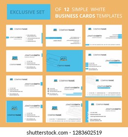 Set of 12 Online shopping Creative Busienss Card Template. Editable Creative logo and Visiting card background
