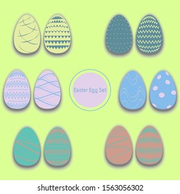 Set of 12 painted eggs. Decor element for easter holiday.