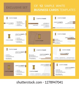 Set of 12 Piller  Creative Busienss Card Template. Editable Creative logo and Visiting card background