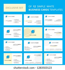 Set of 12 Planet Creative Busienss Card Template. Editable Creative logo and Visiting card background
