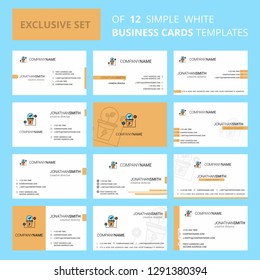 Set of 12 Power plant Creative Busienss Card Template. Editable Creative logo and Visiting card background