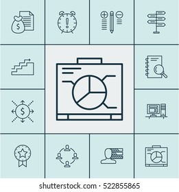 Set Of 12 Project Management Icons. Can Be Used For Web, Mobile, UI And Infographic Design. Includes Elements Such As Analysis, Win, Skills And More.