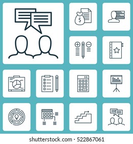 Set Of 12 Project Management Icons. Can Be Used For Web, Mobile, UI And Infographic Design. Includes Elements Such As Personality, Dashboard, Statistics And More.