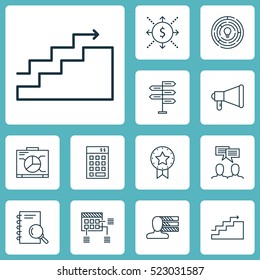 Set Of 12 Project Management Icons. Can Be Used For Web, Mobile, UI And Infographic Design. Includes Elements Such As Plan, Finance, Advertising And More.