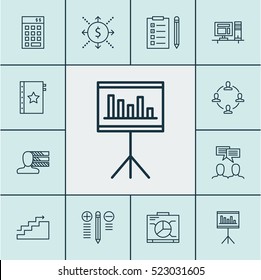 Set Of 12 Project Management Icons. Can Be Used For Web, Mobile, UI And Infographic Design. Includes Elements Such As Flow, Personality, Finance And More.
