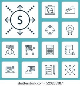 Set Of 12 Project Management Icons. Can Be Used For Web, Mobile, UI And Infographic Design. Includes Elements Such As Win, Chart, Project And More.
