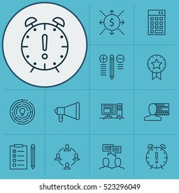 Set Of 12 Project Management Icons. Can Be Used For Web, Mobile, UI And Infographic Design. Includes Elements Such As Investment, Personality, Idea And More.