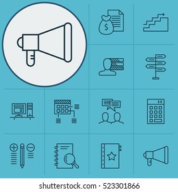 Set Of 12 Project Management Icons. Can Be Used For Web, Mobile, UI And Infographic Design. Includes Elements Such As Right, Skills, Warranty And More.