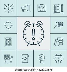 Set Of 12 Project Management Icons. Can Be Used For Web, Mobile, UI And Infographic Design. Includes Elements Such As Plan, Flow, Chart And More.