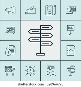 Set Of 12 Project Management Icons. Can Be Used For Web, Mobile, UI And Infographic Design. Includes Elements Such As Warranty, Schedule, Report And More.
