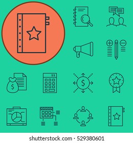 Set Of 12 Project Management Icons. Can Be Used For Web, Mobile, UI And Infographic Design. Includes Elements Such As Investment, Schedule, Collaboration And More.