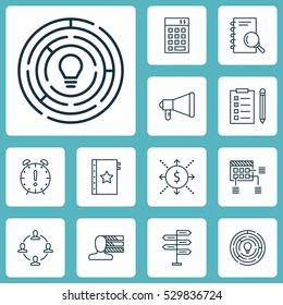 Set Of 12 Project Management Icons. Can Be Used For Web, Mobile, UI And Infographic Design. Includes Elements Such As Investment, Warranty, Analysis And More.